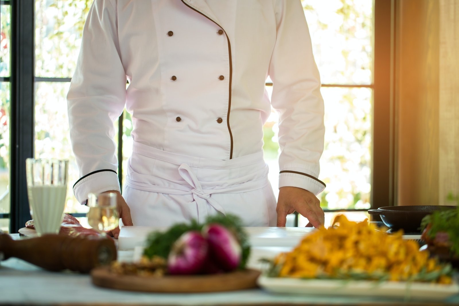 Man in uniform of chef